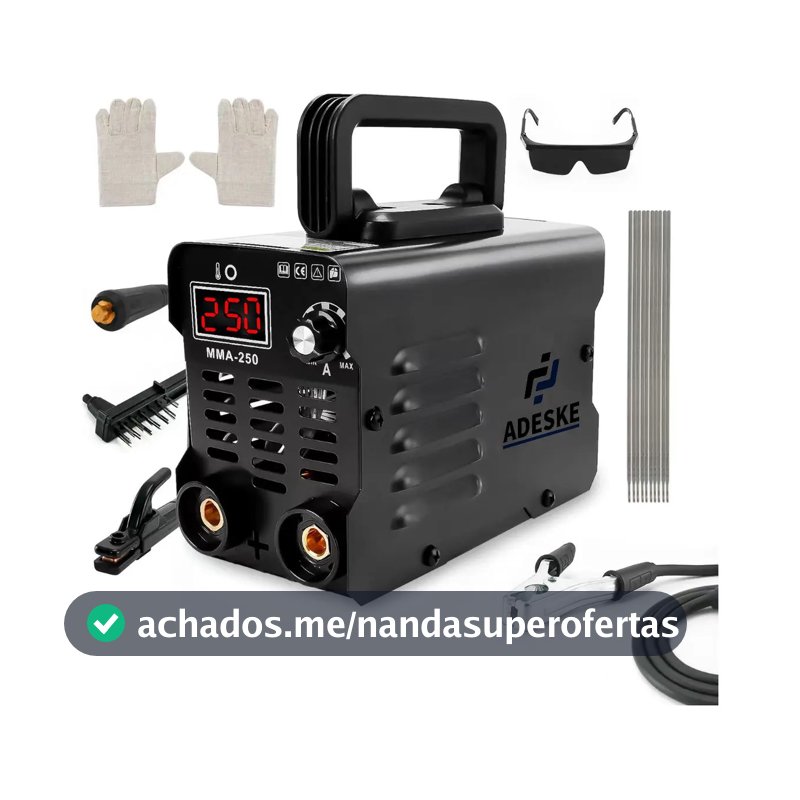 Máquina de Solda Adeske MMA-250 Inversora 250A com Display Digital