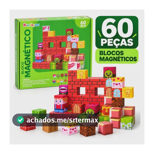 Blocos De Montar Magnético 60 Peças Criativo Mundo De Cubo Construção 3d Infantil Educativo Brinquedo Nanotoyzzz Personagens Classic