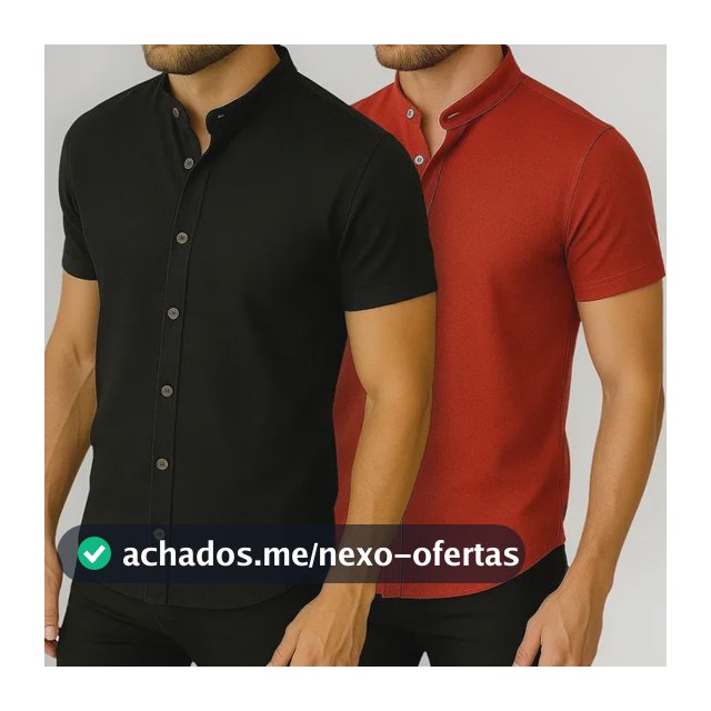 Kit 2 Camisas Masculina Gola Padre Social Esporte Trabalho
