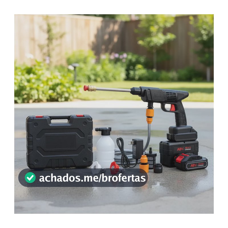 Lavadora Potente Portátil 2 Baterias Preto 110/220v 48v Preto 127/220v