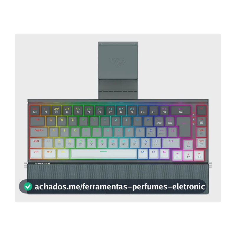 Teclado Mecânico Redragon Shaco RGB Switch Brown Preto e Cinza K641g-gw-rgb