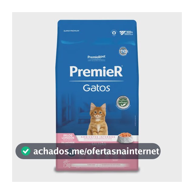 Premier Amb Internos Gatos Filhotes Pelo Longo Salmão 7,5kg