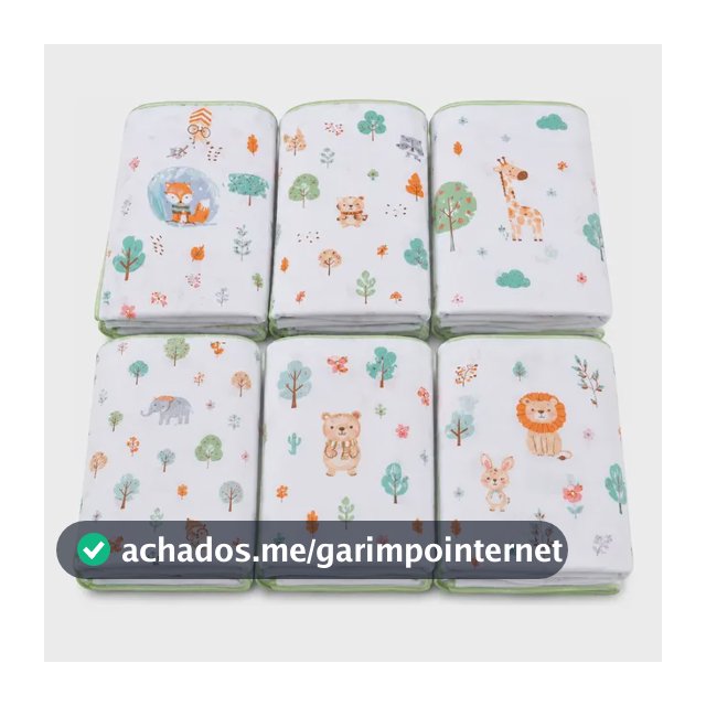 Kit C 6 Fralda Paninho De Boca Bebe 100% Algodão 35x35 Macio