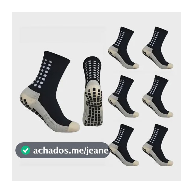 Kit 6 Pares De Meia Antiderrapante Esportiva Futebol Treino