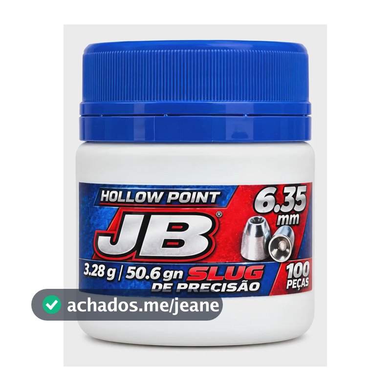 Chumbinho Jb Slug Hollow Point 6.35mm 100 Unidades