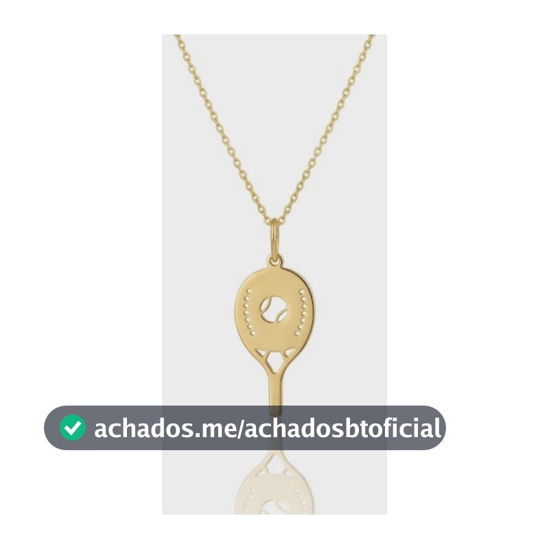 Colar Raquete Beach Tennis Folheado A Ouro 18k Semijoia