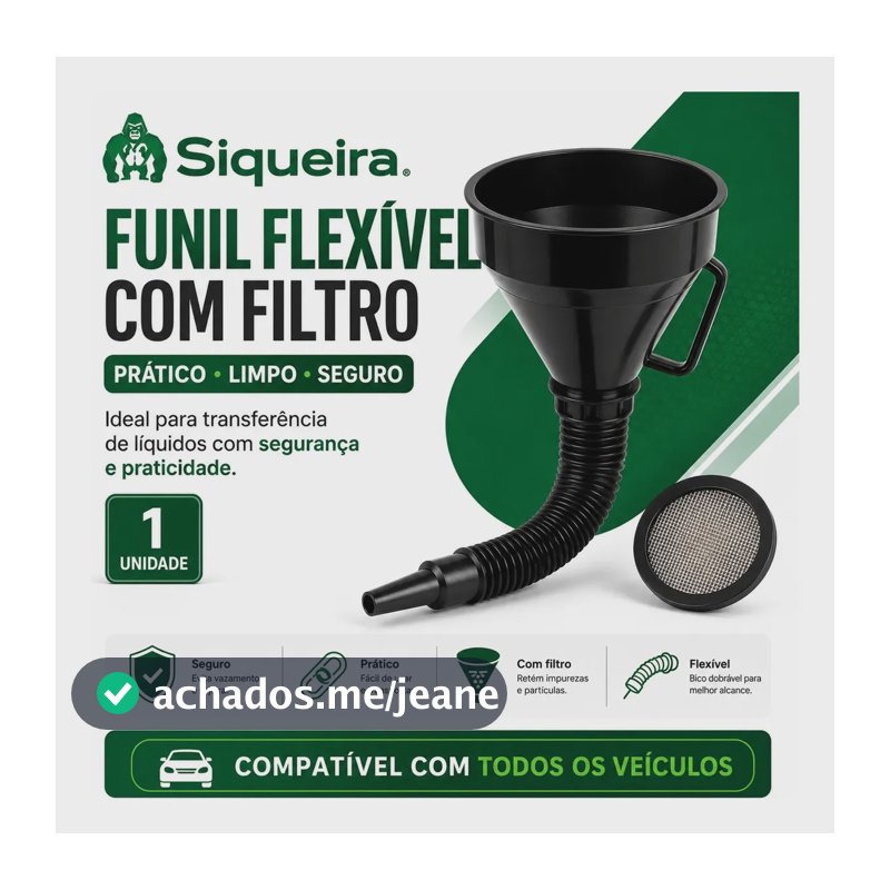 Funil Flexível Com Mangueira Peneira 145mm Óleo Combustível Uso Geral S Siqueira