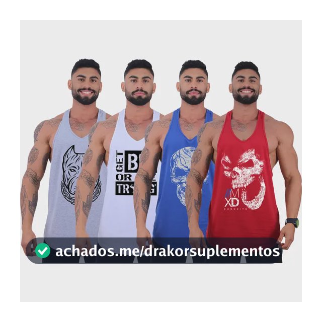 Kit 4 Regatas Longline Super Cavada Masculina Mxd Conceito