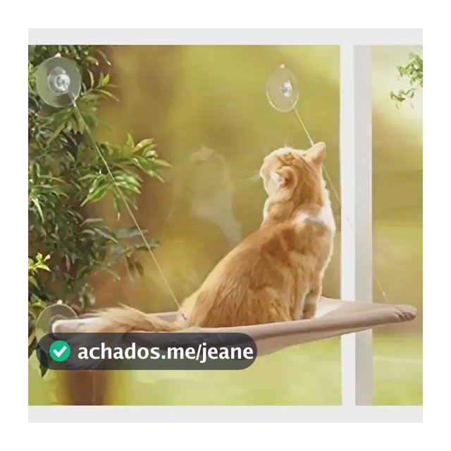 Cama Caminha De Janela Para Gatos Com Ventosas Suspensa Rede Cor Bege