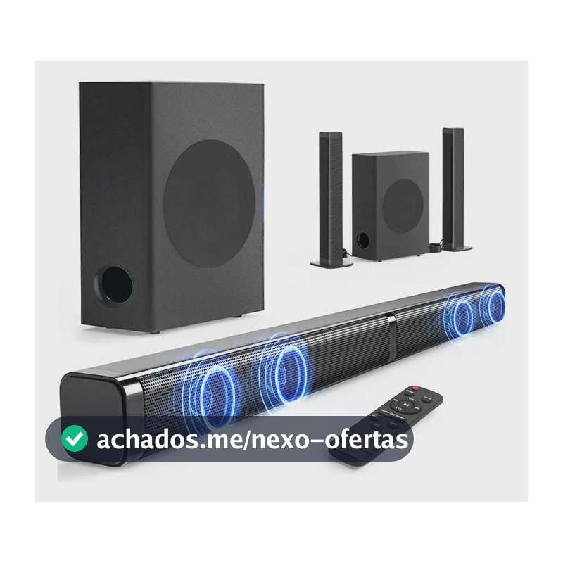 Caixa De Som Soundbar 200W Home Theater Tv Sound Bar Com Subwoofer Bluetooth Som Cinema, Com HDMI ARC, óptico, AUX e Coaxial