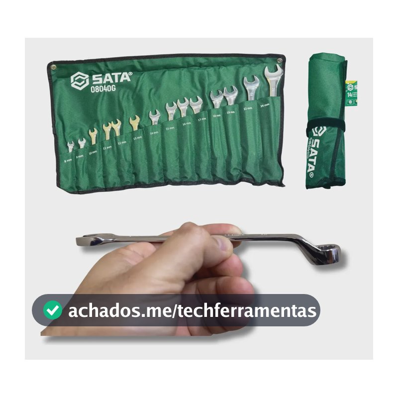 Jogo Chaves Combinadas 8-24mm 14pcs Sata cor Prateado