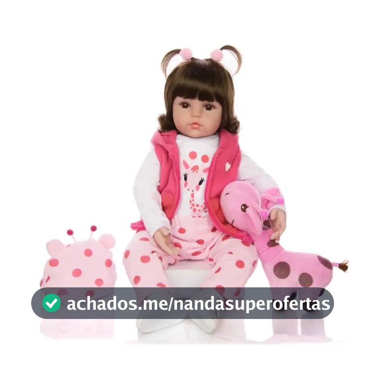 Boneca Bebê Reborn Girafinha Banho Silicone Realista