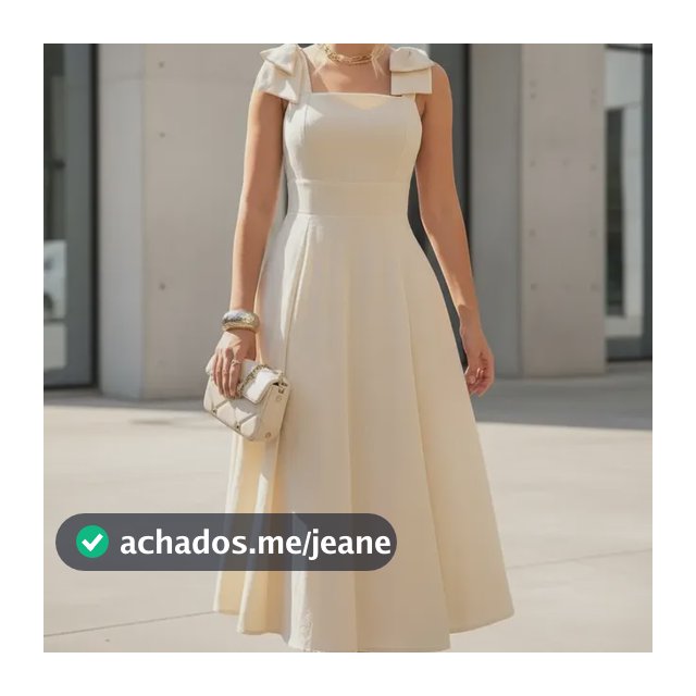 Vestido Longo De Linho Forrado Com Lacinho No Ombro Bojo