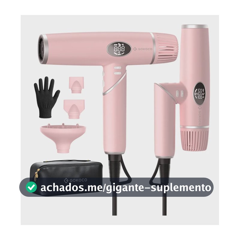 Secador de cabelo Gokoco GD045 rosa