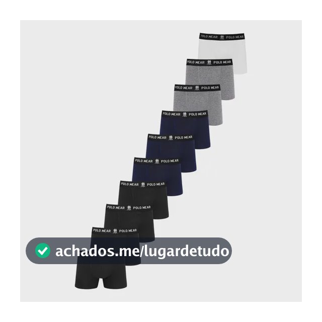 Kit 10 Cuecas Algodão Polo Wear Sortido