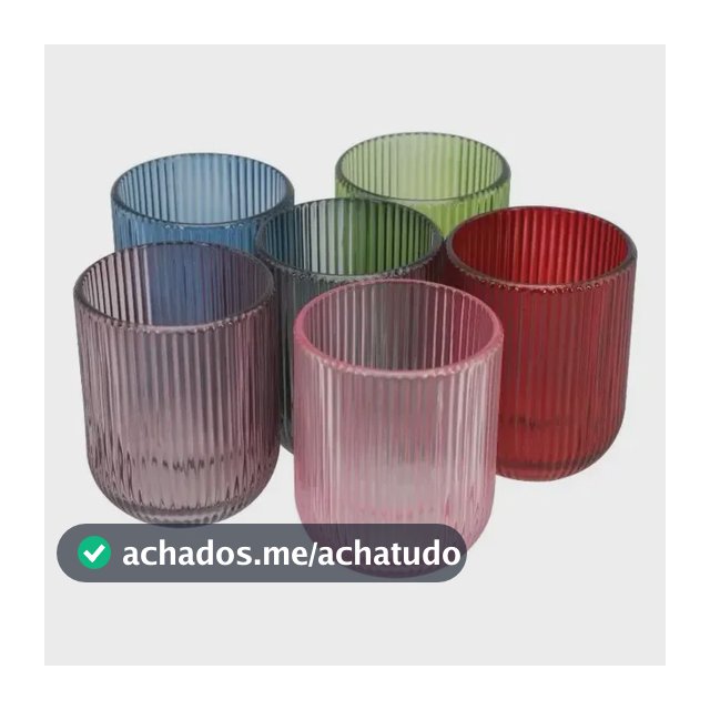 Jogo de Copos Coloridos de Vidro 270 mL EMPORIUM