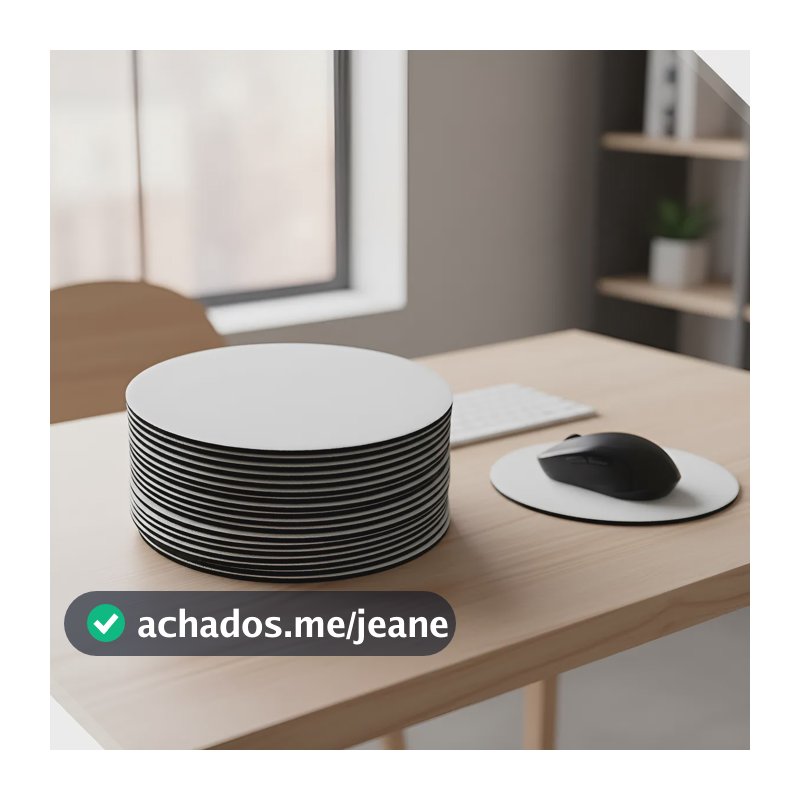 Mouse Pad Branco Sublimação 20x20 Redondo - 150 Unidades Branco Liso