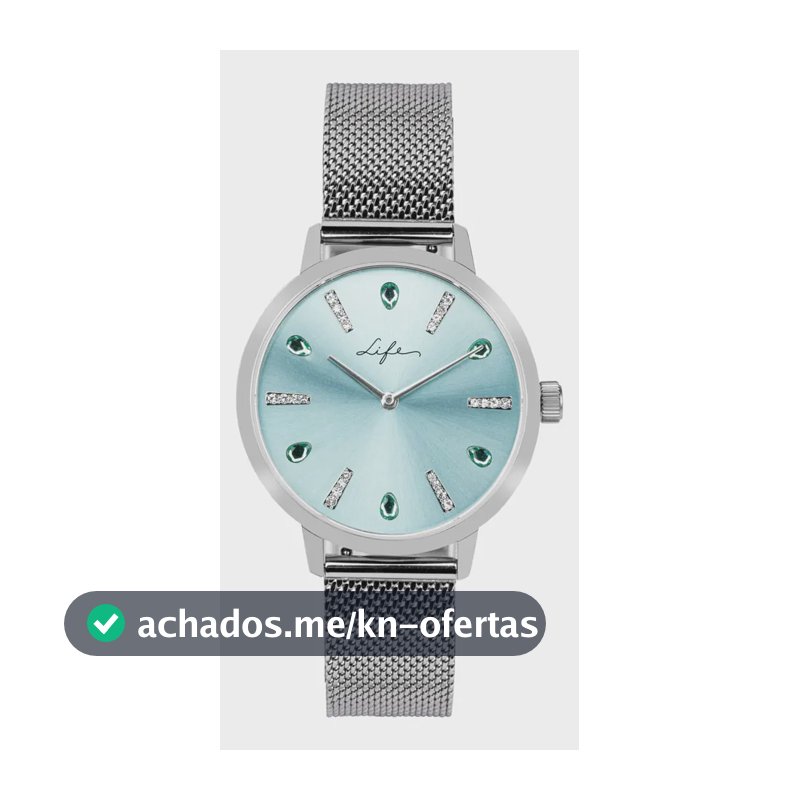 Relógio Life Splash Feminino Aço Prateado Azul Prateado