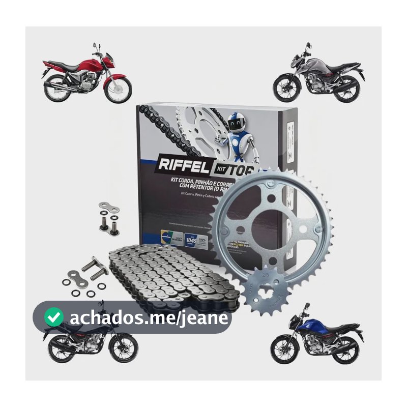 Kit Relação Cg/fan/start/cargo/titan 160 Top C/ Retentor  Prata