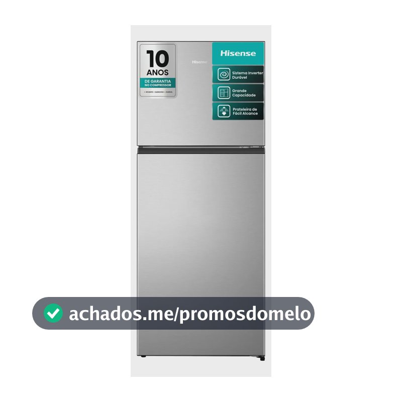 Geladeira Hisense Duplex Inox 381L Inverter Frost Free RT3N375