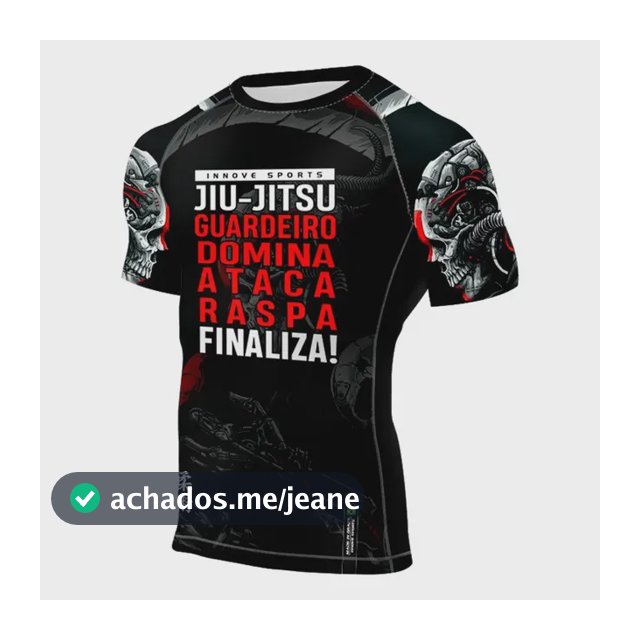 Camisa Rash Guard Manga Curta Jiu-jitsu Guardeiro Finaliza