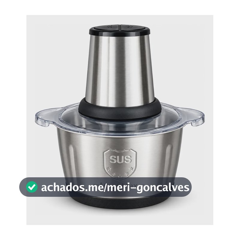Processador Triturador Elétrico De Alimentos Inox 2 Litros Prateado 220v