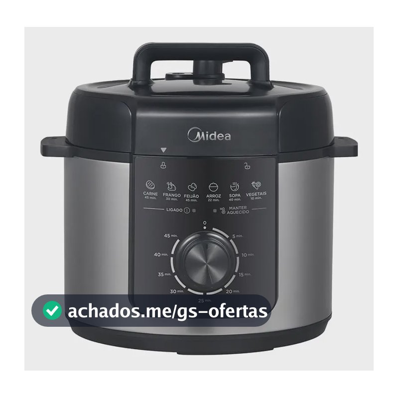 Panela De Pressão Mecânica Preta E Inox 4l Midea Cor Cinza