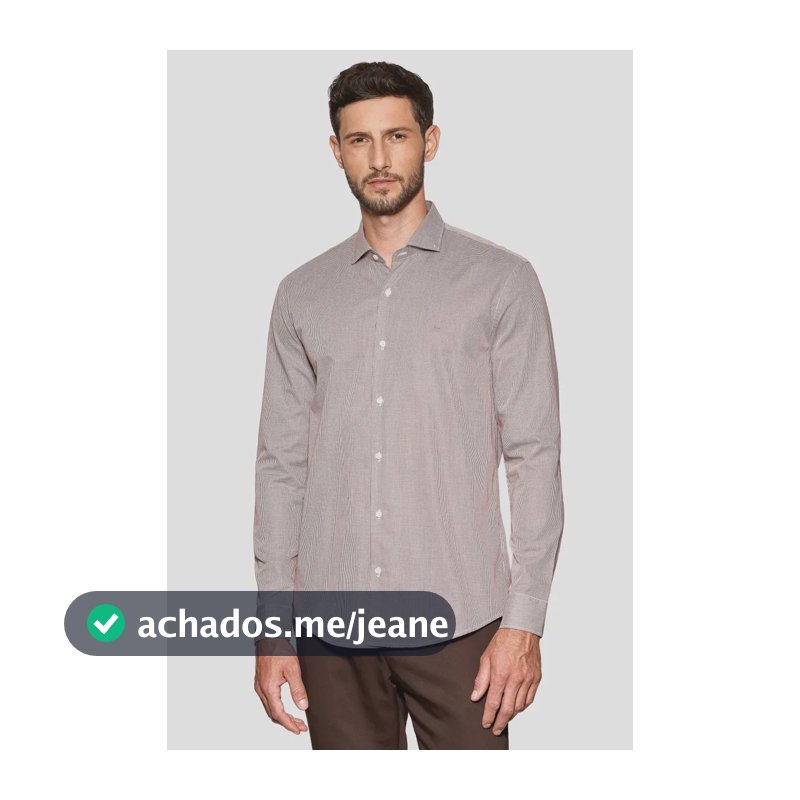 Camisa Aramis Manga Longa Slim Micro Xadrez Branco Gg