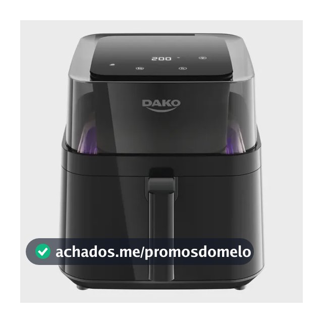 Fritadeira Air Fryer Dako Digital 6 Litros 360° 4 Em 1 Cor Preto