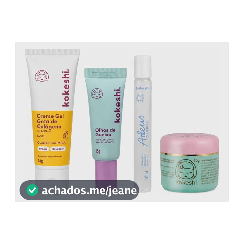 Kit Glow Kokeshi Colágeno Anti Olheiras Hidratação Completa
