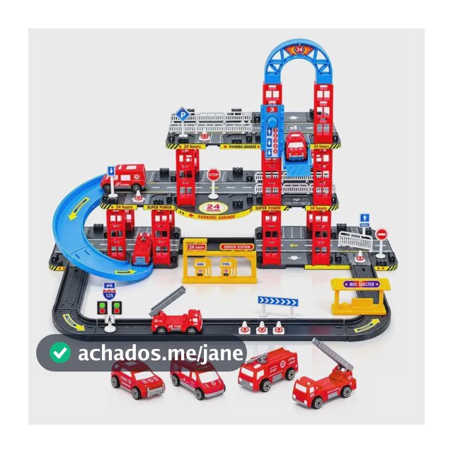 Pista De Carrinhos Bombeiros Brinquedo Infantil Corrida Vermelho