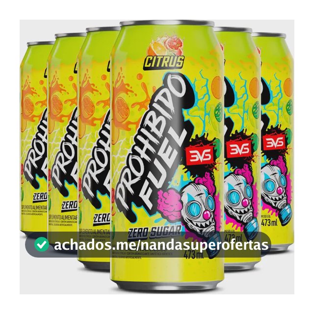 PROHIBIDO FUEL Energy Drink Sabor Citrus - Pack Com 6 Unidades De 473ml - Fórmula Exclusiva E Inovadora Pré Treino em Lata