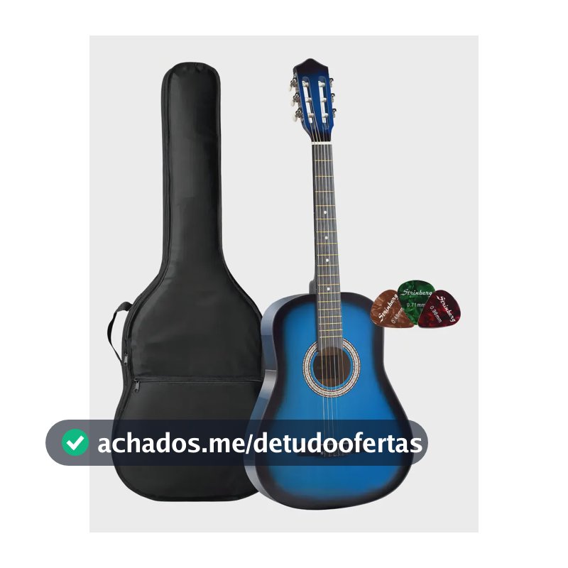 Kit Violão Acústico Bravo An100 Iniciante + Capa Palheta Cor Blue Burst Orientação Mão Destro
