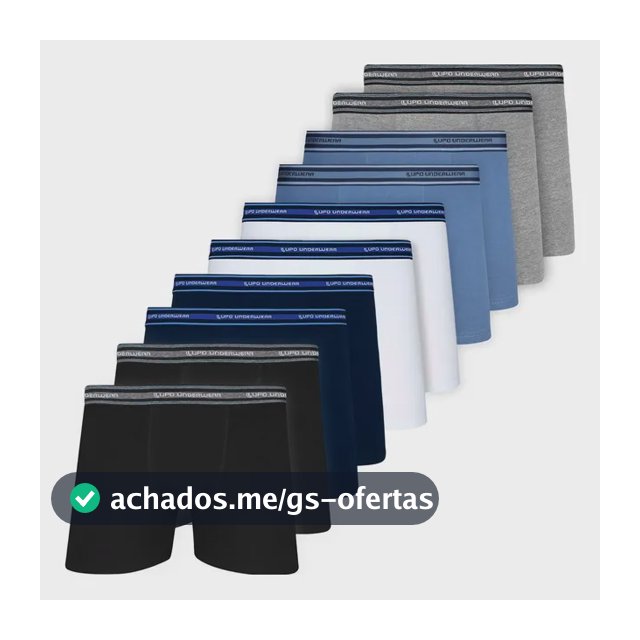 Kit 10 Cuecas Boxer Lupo Algodão Confortável Box Original