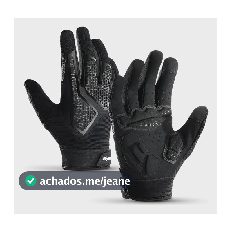 Luva Ciclismo Bike Ciclistas Mtb Speed Dedo Longo Gel Touch Preto M