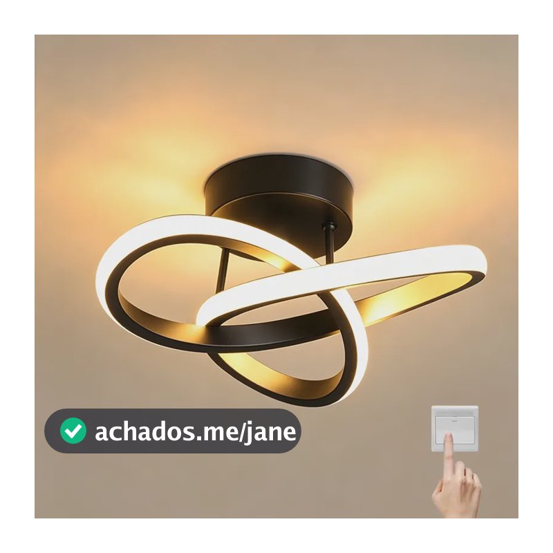 Luminaria Teto Led,pendente Lustre Moderna Para Quarto Sala 127/220v Preto