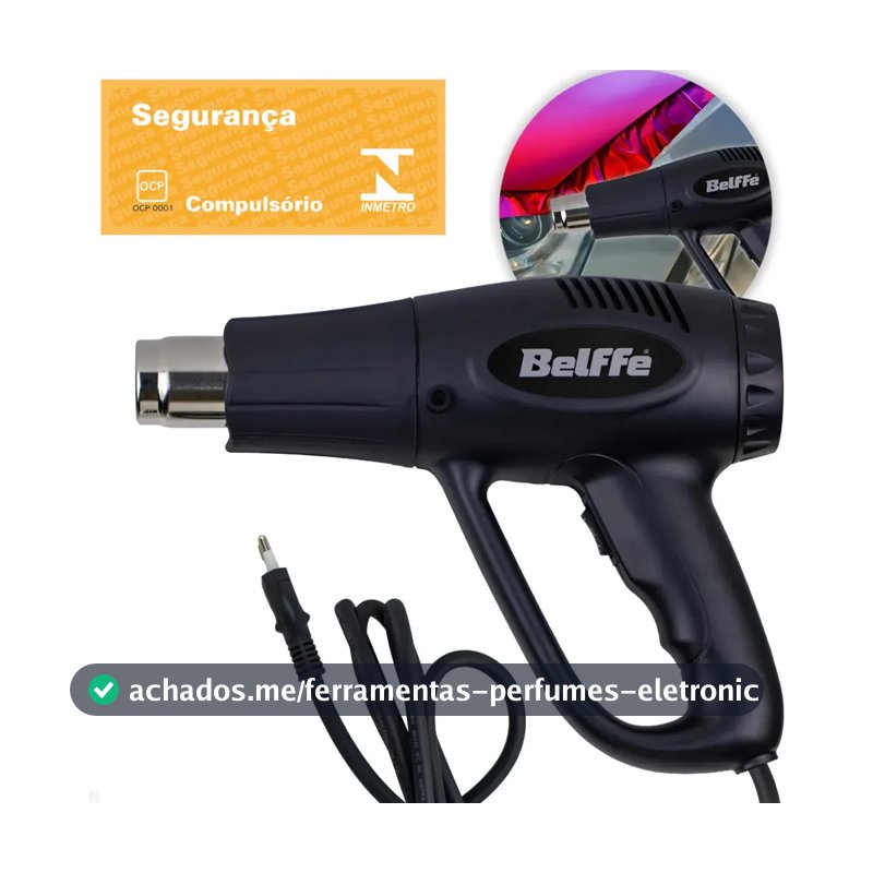 Soprador Térmico 2 Estágios Ar Quente 1500/2000w Belffe Cor Preto