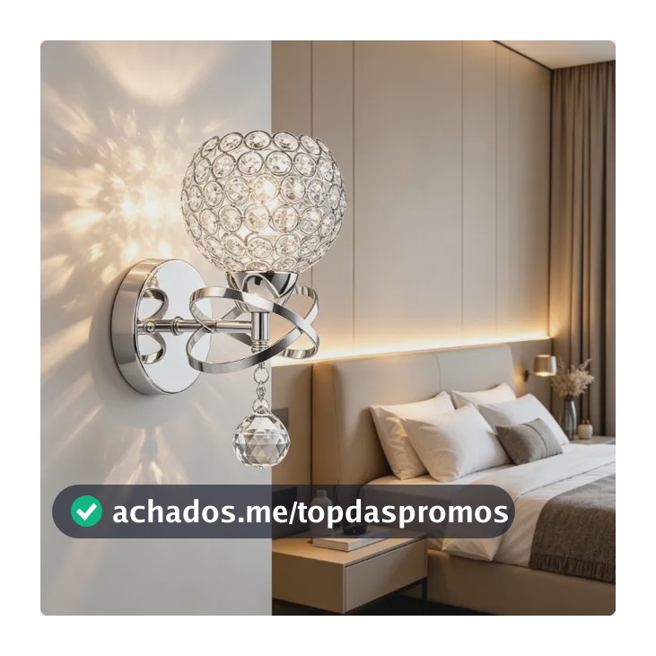 Arandela Luminária De Parede Esfera De Cristal Moderna E27 110v-/220v Prateado