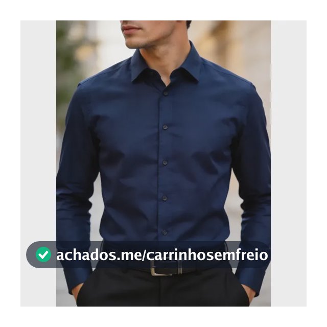 Camisa Manga Comprida Slim Masculina Estilo Casual Versátil Azul-marinho Poliéster G1