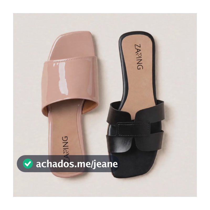 Kit Zaring Duas Rasteirinha Feminina Verniz E Modelo H Bege/hpto Slide/h 37 Br