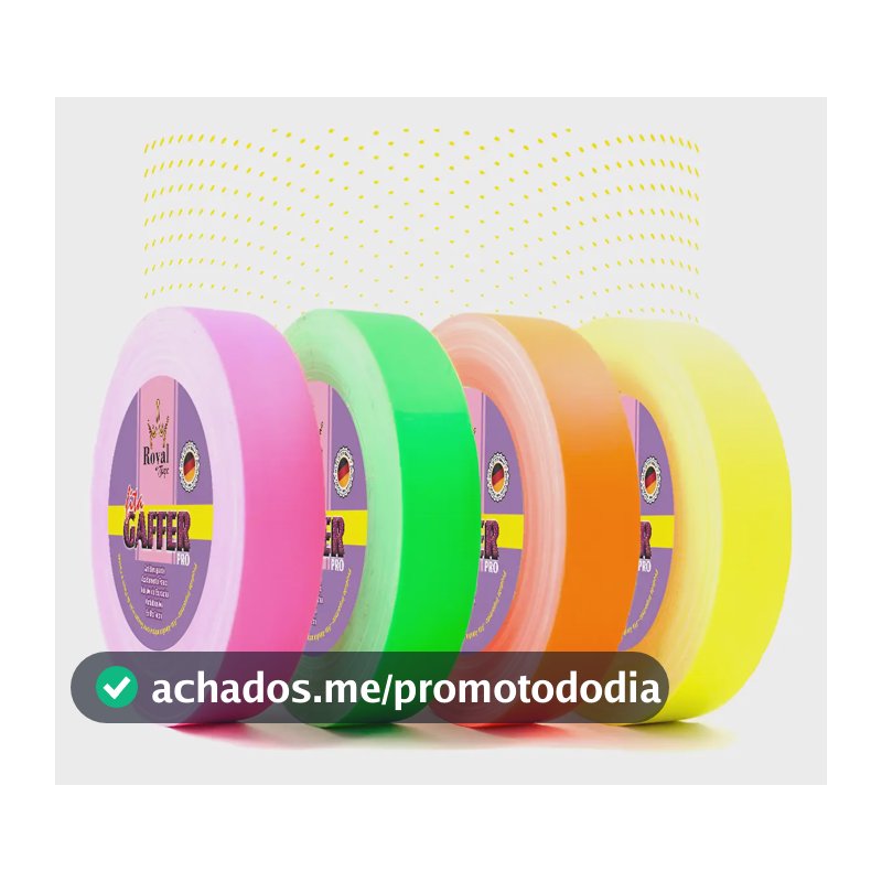 Kit 4 Fita Gaffer Tecido 12mm X 5mts Cores Fluorescente Neon Colorida Liso