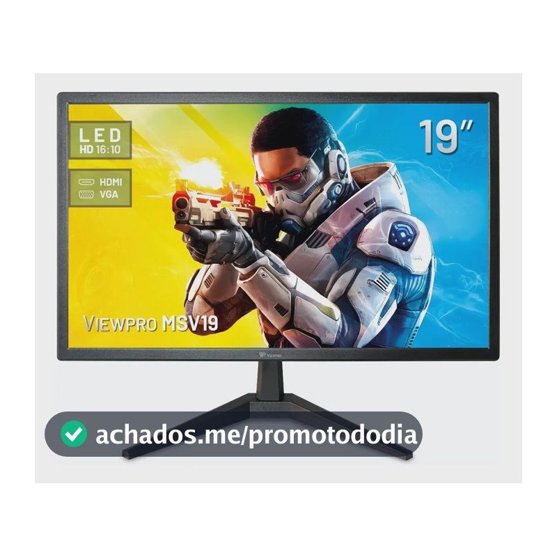 Monitor LED 19" ViewPro Resolução 1440x900 HDMI VGA VESA Preto
