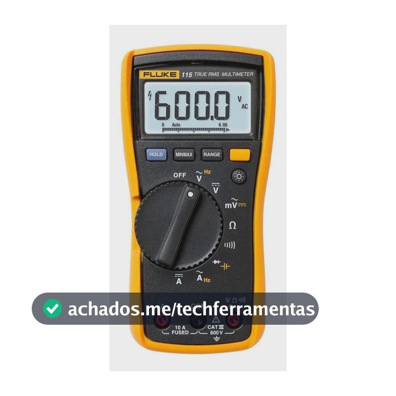 Multímetro Digital True RMS 600 V 10 A 6000 Contagens CAT III Fluke-115