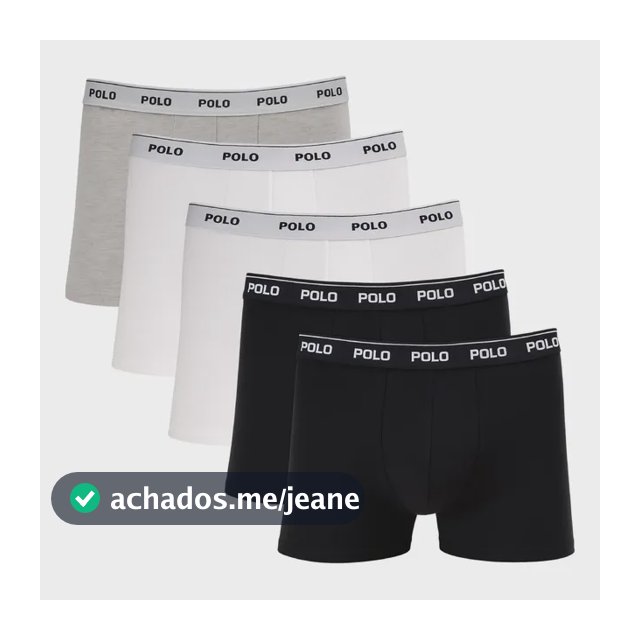Kit 5 Cuecas Boxer Box Polo Star Cotton Algodão Masculina