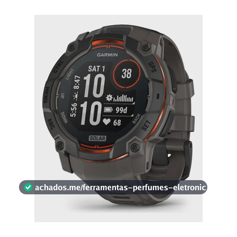 Relógio Monitor solar Garmin Instinct 3 de 50 mm Preto