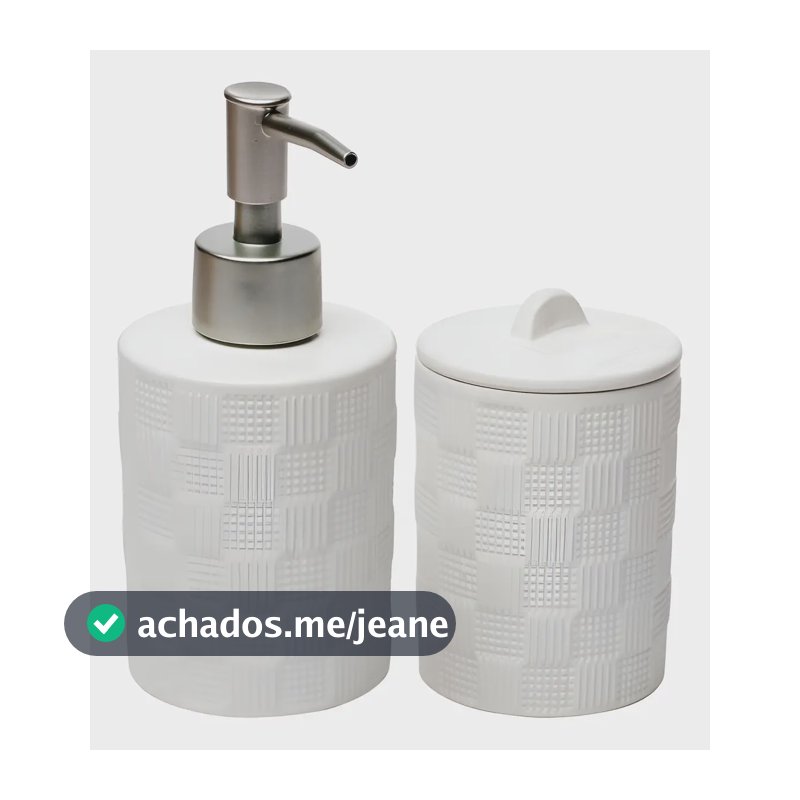 Cj 2 Pecas Para Banheiro De Ceramica Chess Branco