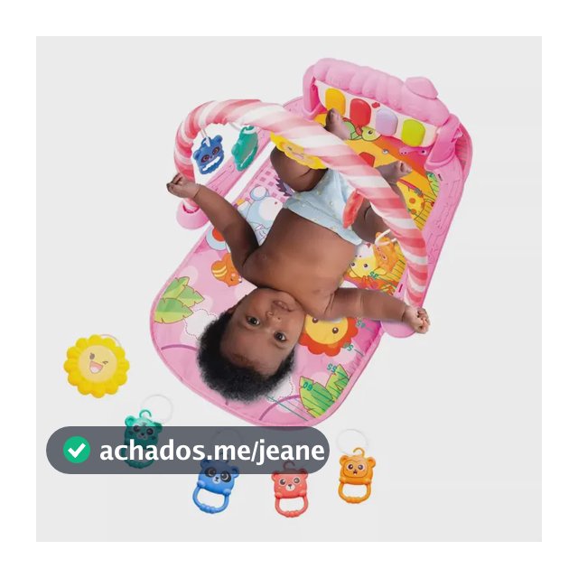 Tapete De Atividades Musical Bebê Piano Interativo Ginásio Cor Rosa
