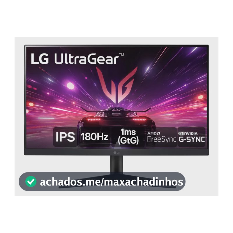 Monitor Gamer LG UltraGear 24”IPS Full HD 180Hz 1ms (GtG) NVIDIA G-SYNC AMD FreeSync HDR10 sRGB 99% HDMI DisplayPort, Preto- 24GS60F