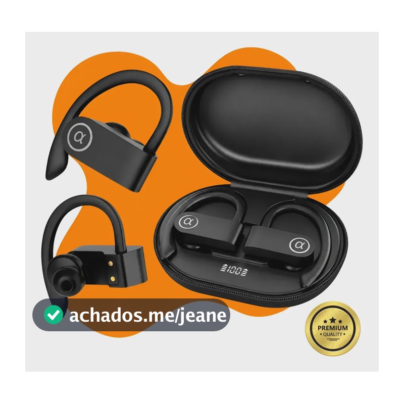 Fone De Ouvido Bluetooth Esportivo Sem Fio Corrida Treino Preto