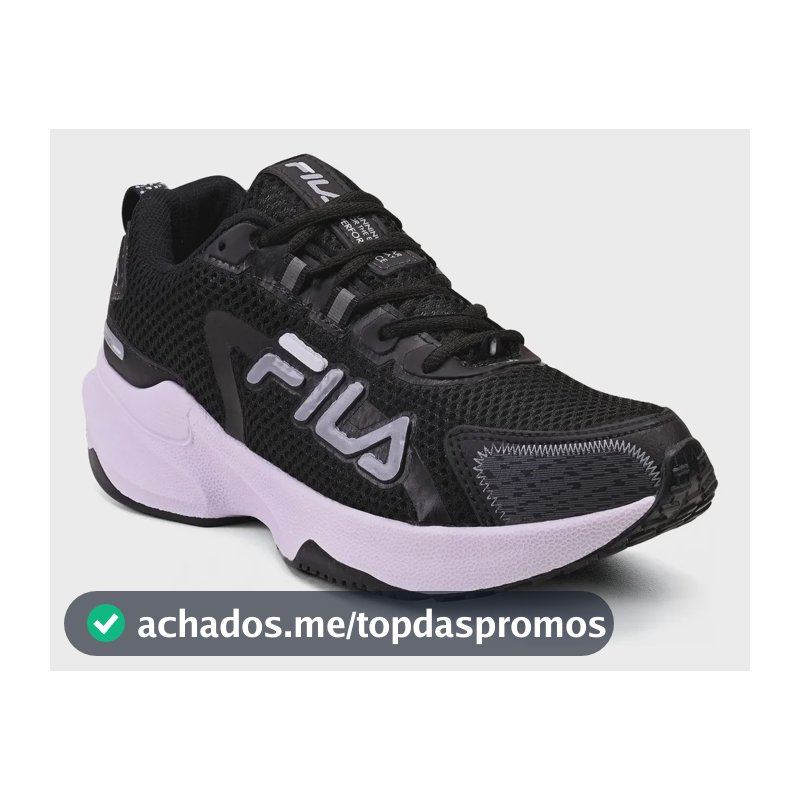 Tênis Fila Academia Corrida Caminhada Macio Barato Leve Fila Preto Branco 42 Br